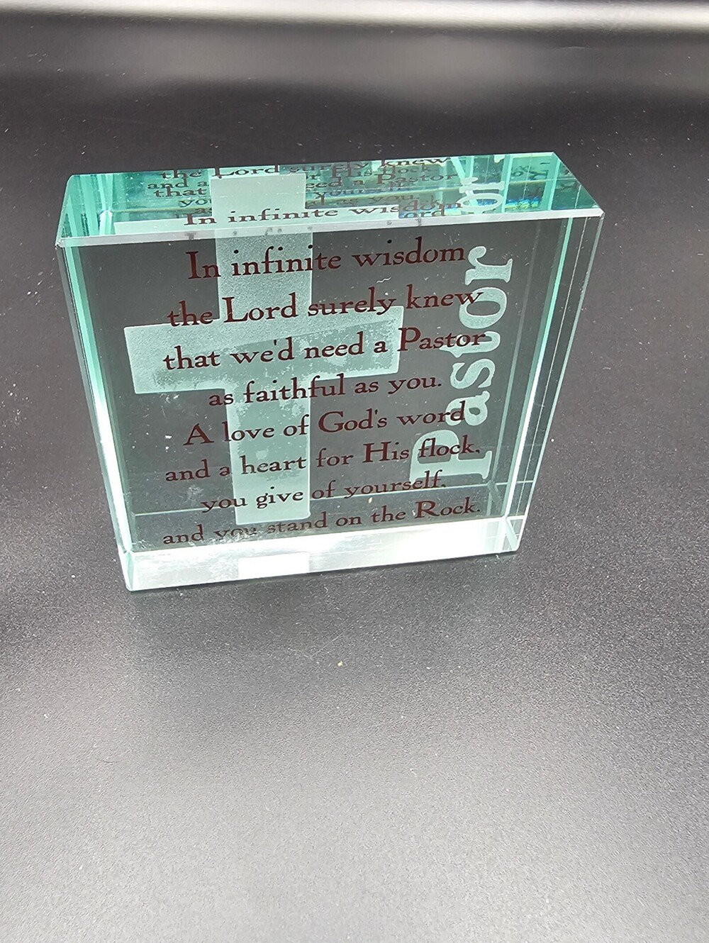 Lighthouse Christian scripture glass paperweight
